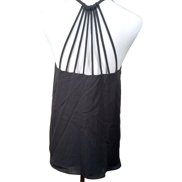 Express Womens Black Sunburst Strap Back Blouse Tank Top Size Medium NWOT - Picture 1 of 6